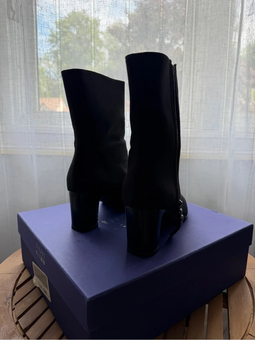 Stuart Weitzman Black GORE‑TEX Waterproof Square Toe Ankle Boot Women's Size 8.5